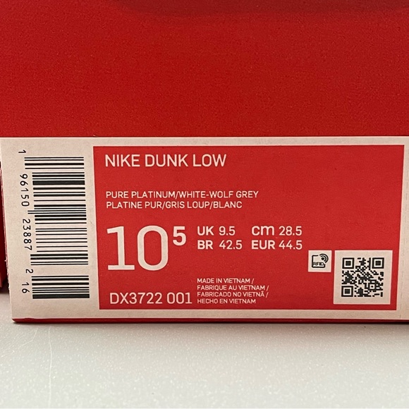 Nike Dunk Low Wolf Grey Pure Platinum Men's Sneaker DS 100% Authentic - Picture 14 of 16